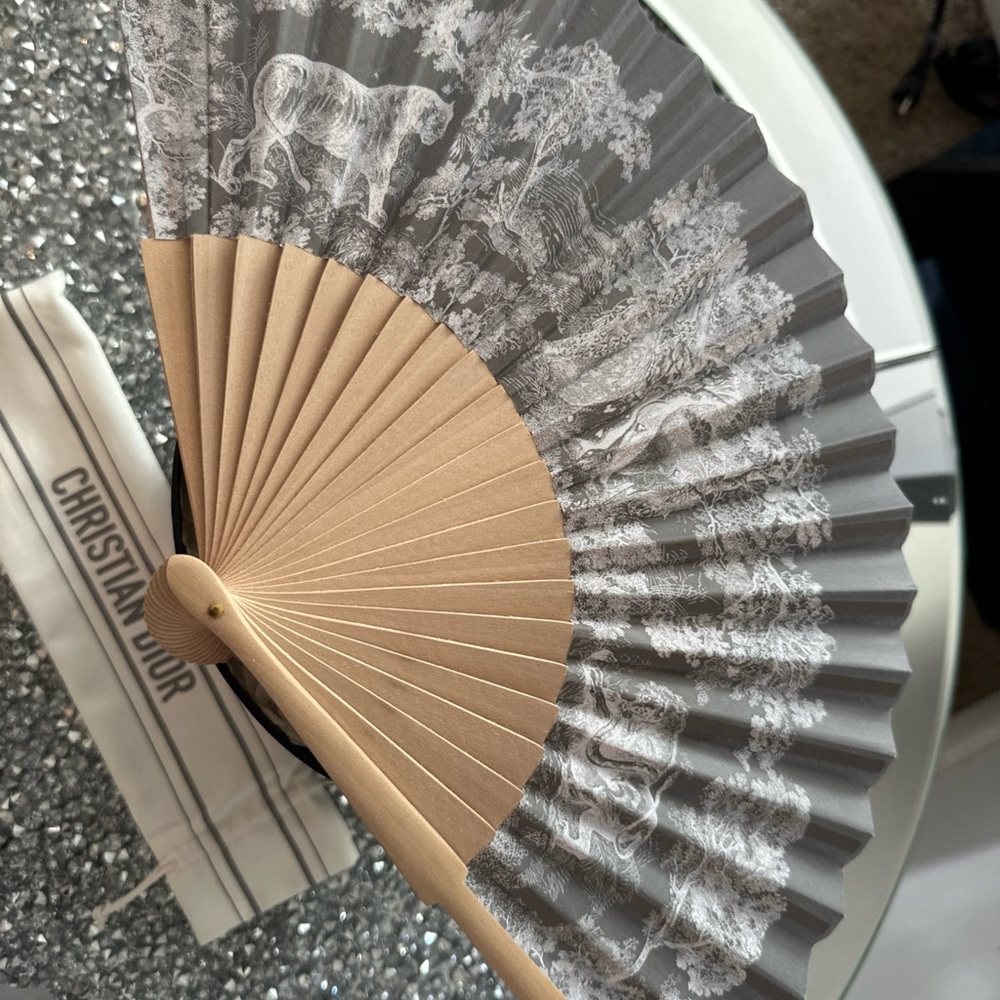 Dior Beige and White Fan
